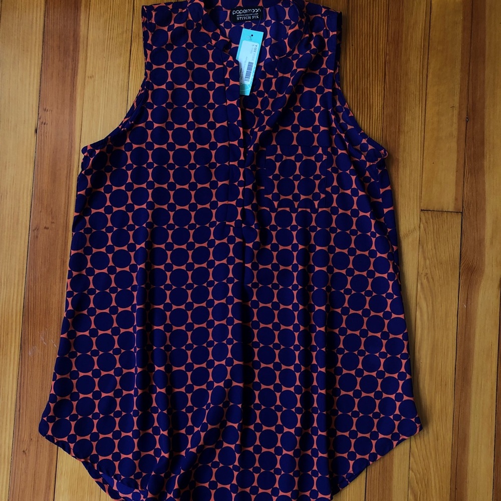 NWT Large Purple & Orange Blouse